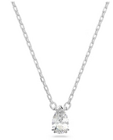 Millenia pendant Pear cut, White, Rhodium plated